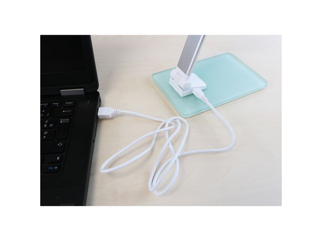 Bordslampa UNILUX Popy Led silver/vit